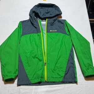 Columbia Kids Vibrant Green and Charcoal Raincoat